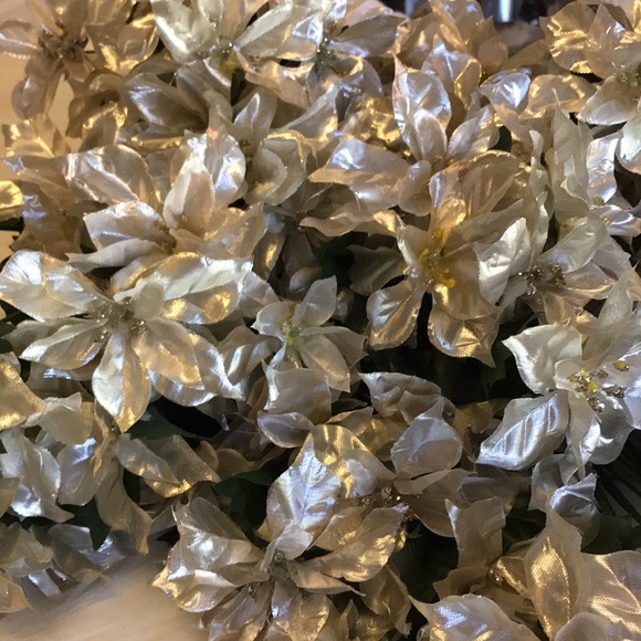 Bundle of 14 Champagne and silver Poinsettia bush. Almost new condition - Picture 7 of 11